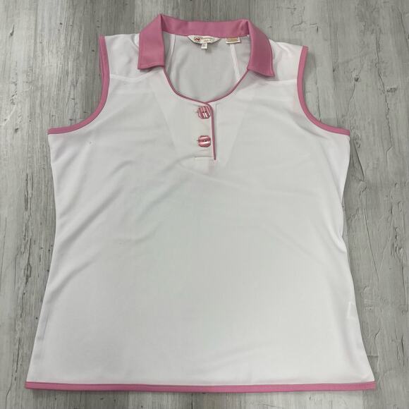 Monterey Club Women's Tiffany Gem Sleeveless Golf Polo Shirt Large - Picture 1 of 10